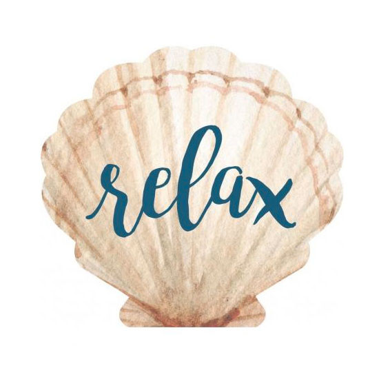 Relax. Sign Shell Relax Scallop Shell Shape Sign - Made in the USA by P Graham Dunn ...