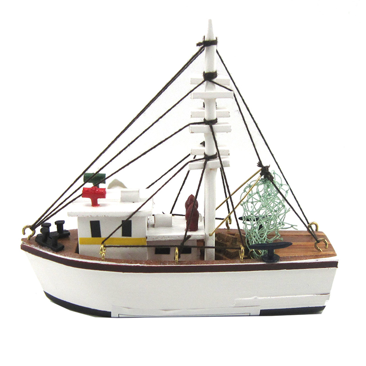 Wood Nautical 5 inch Fully Assembled Shrimp Fishing Boat