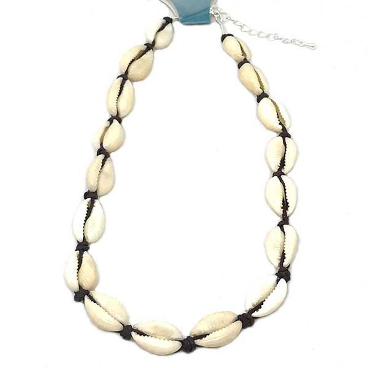 Bohemian Puka Shell Chain Necklace , Hawaiian Beach SeaShell Choker Necklace  Womens Gift