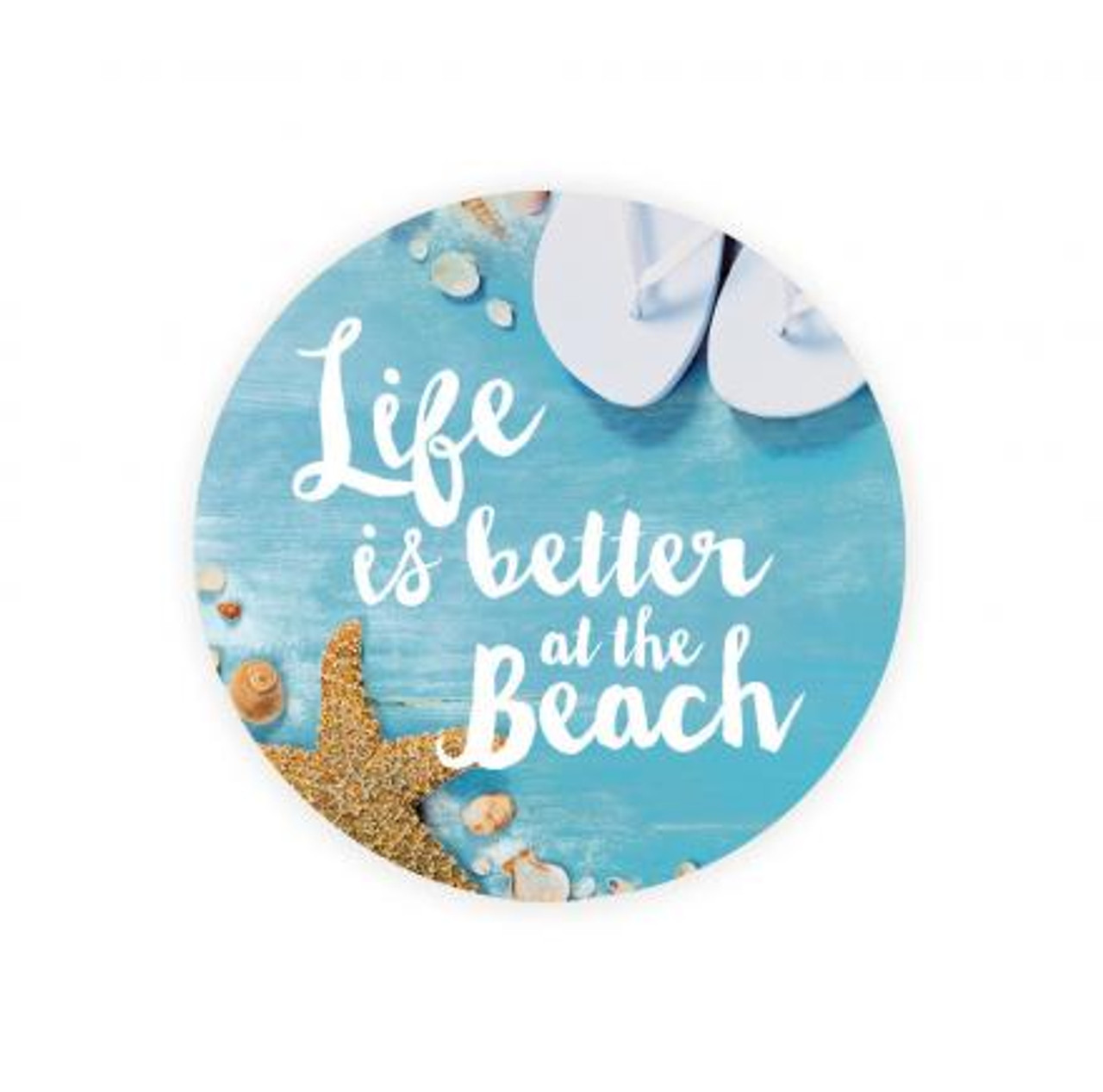 Better at the Beach Absorbent Car Coaster - Coastal Cup Holder