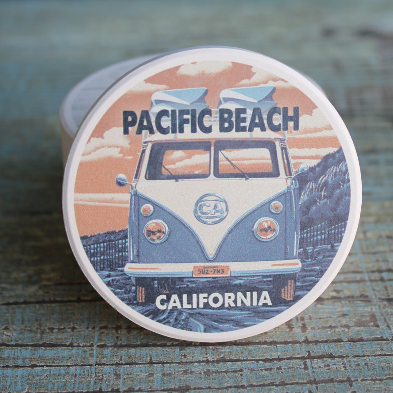 Pacific Beach VW Van Absorbent Beverage Car Coaster Beach Cup