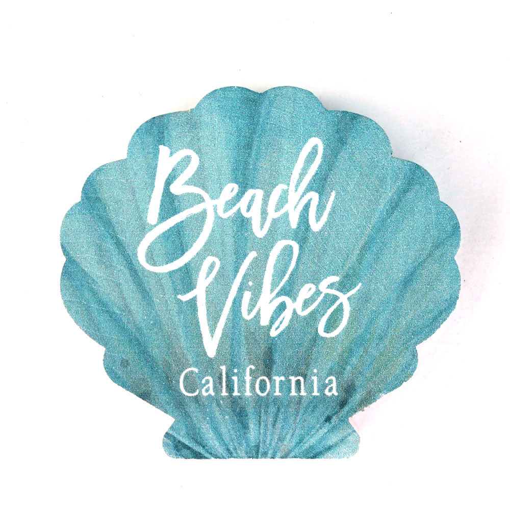Beach Vibes Scallop Shell Shape Sign - Made in the USA by P Graham Dunn ...