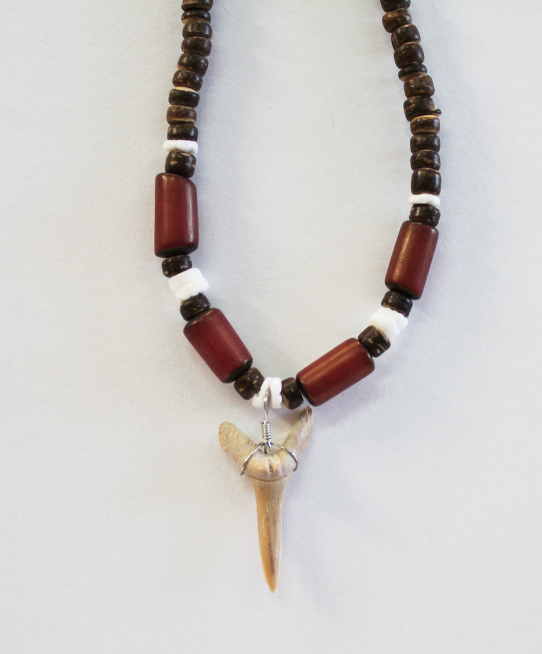 Large Hawaiian Jewelry Coconut Bead Resin Shark Tooth Hawaii Necklace From  Maui Hawaii