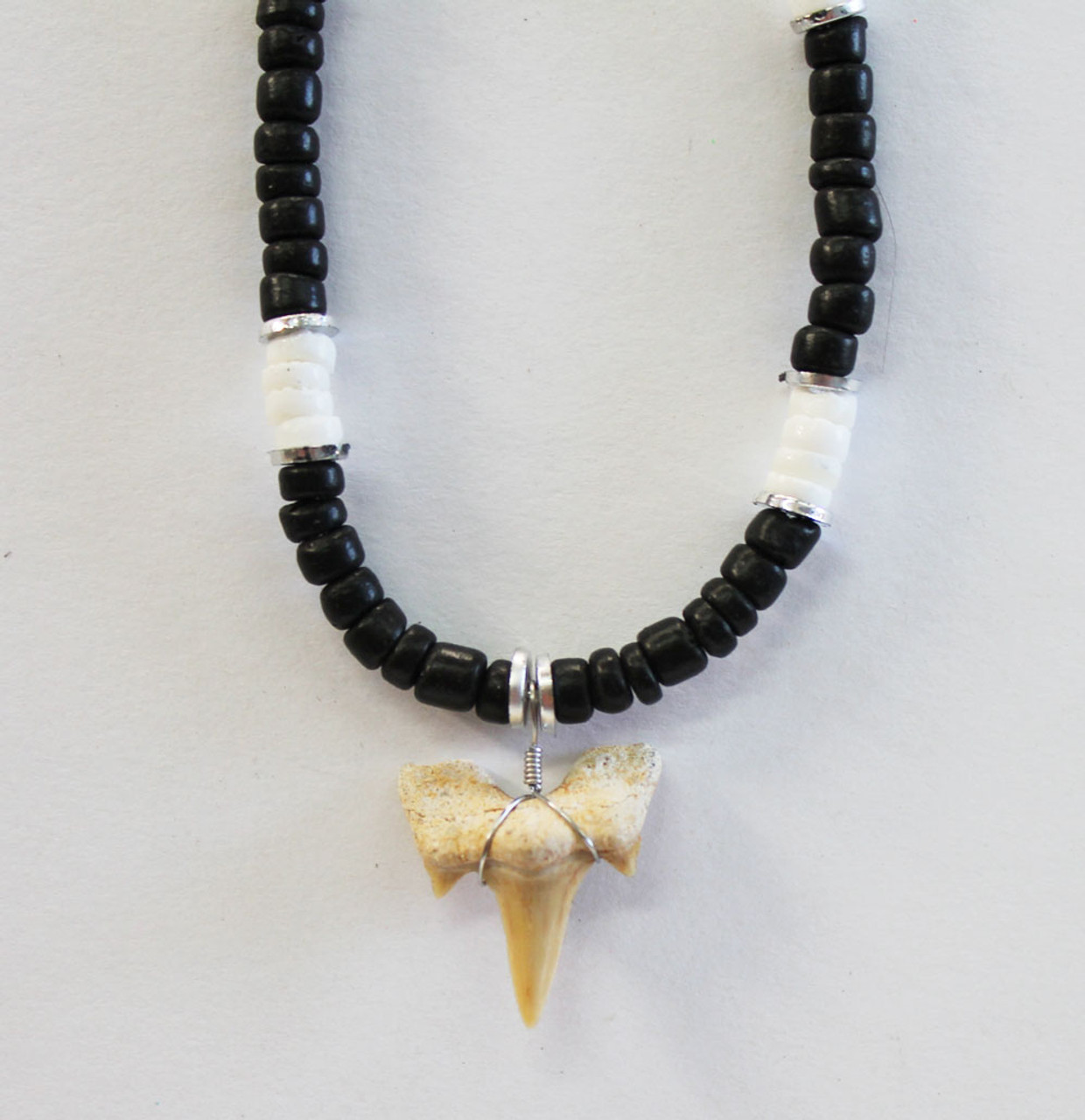 BlueRica Shark Tooth Pendant on Coconut Beads India | Ubuy