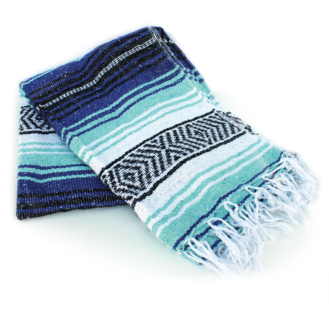 Cobalt & Aqua Throw Blanket Mexican Beach Blanket California