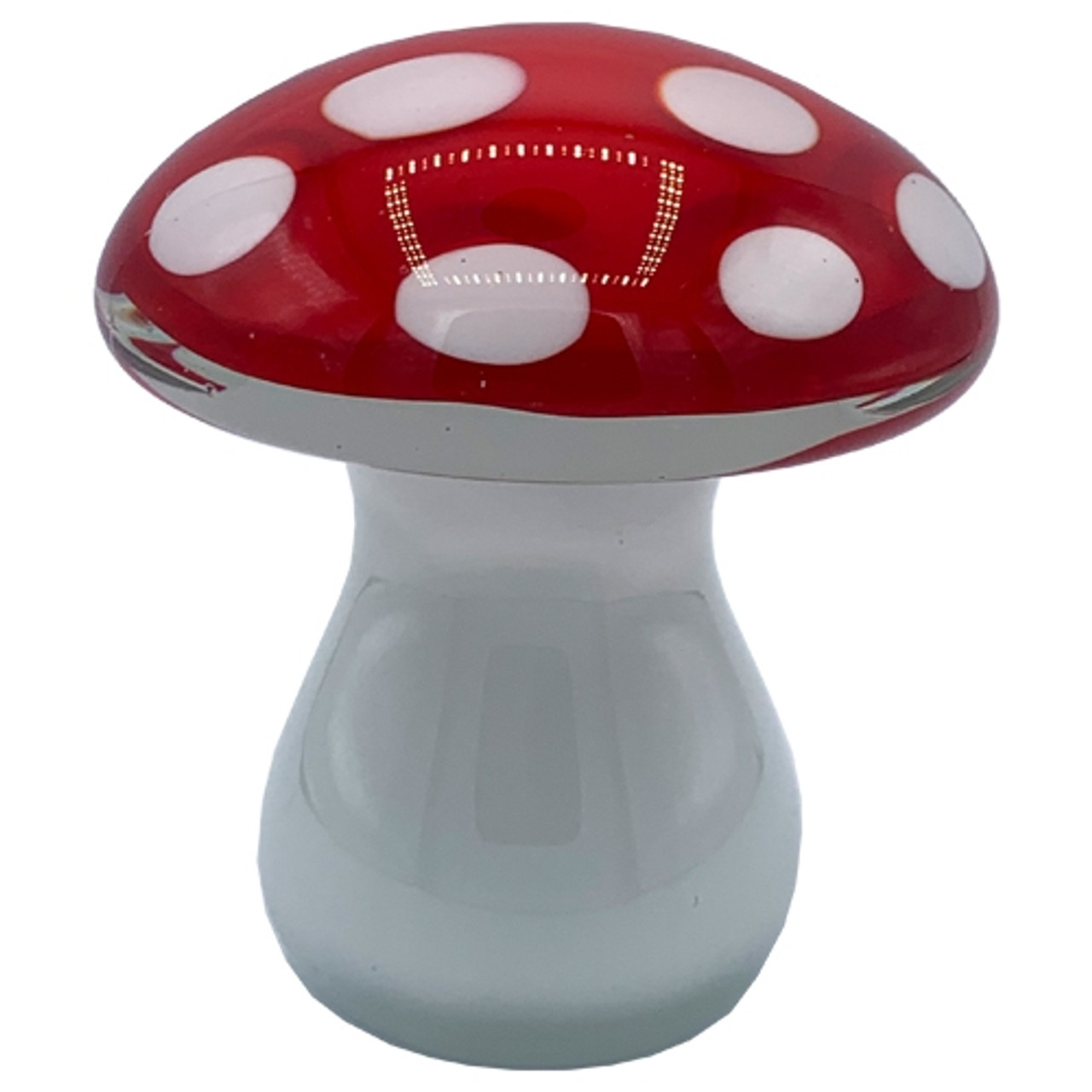 7 Red Lampworked Mushroom Glass Bead Strand by hildie & jo