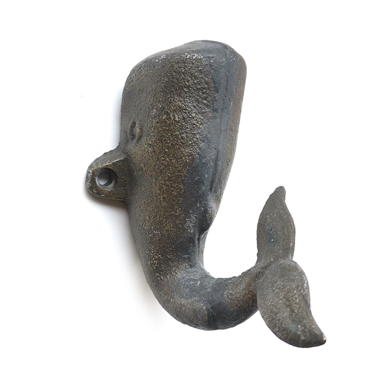 Rust Whale Iron Wall Hook - Nautical Key Ring or Towel Hanger - California  Seashell Co