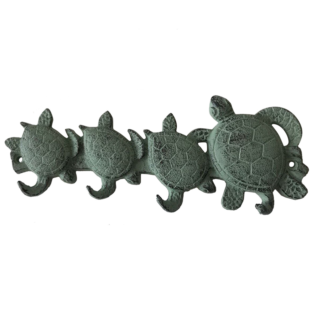 Sea Turtle Family Wall Hook - Cast Iron Wall Hooks - California Seashell Co