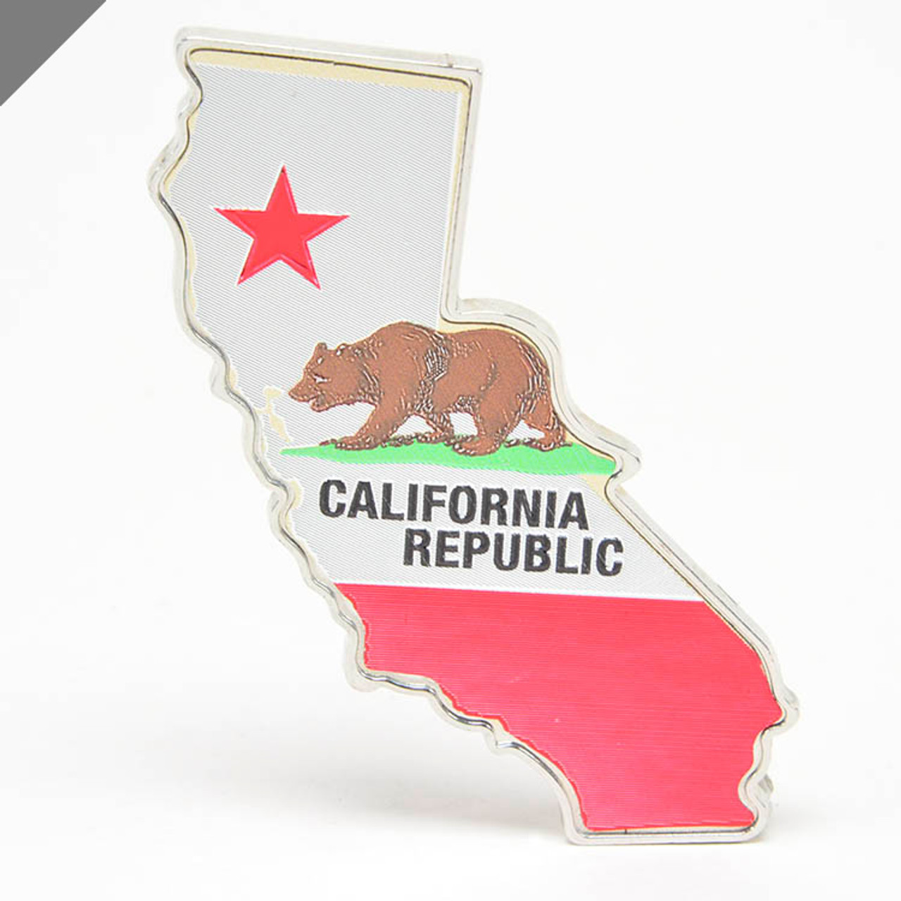 California Bear State Shape Metal Keychain