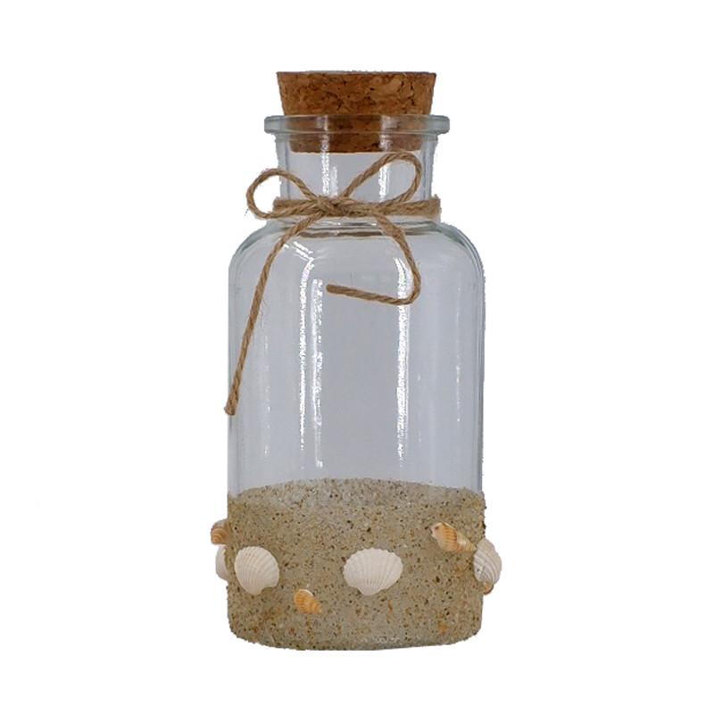 Shell Jar with Cork - Coastal Wedding Decor - California Seashell Co