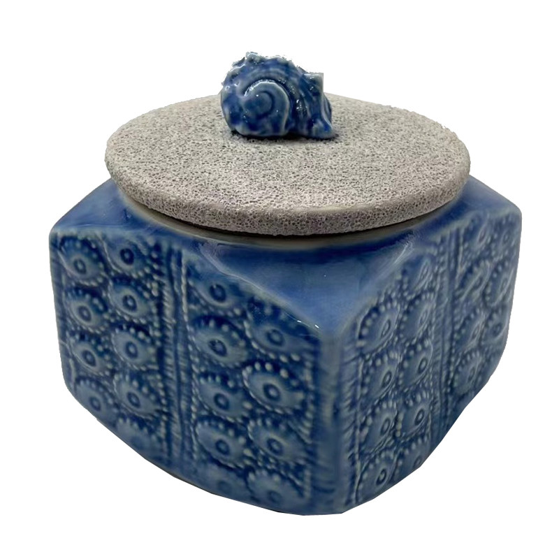 Ceramic Conch Shell Canister - Coastal Bathroom Decor - California ...
