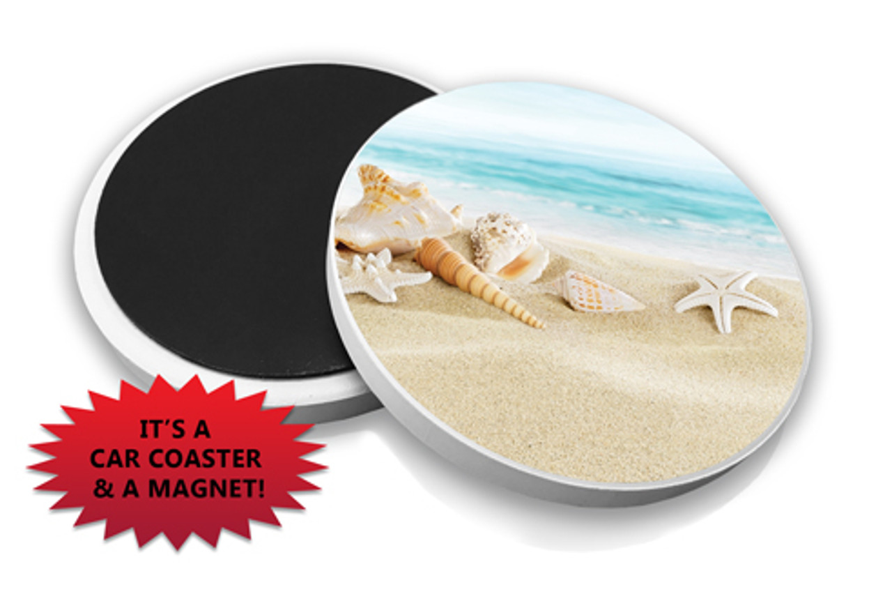 Beach Car Coasters with Magnet
