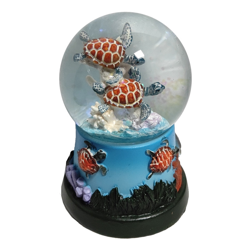 Brown Sea Turtle Snow Globe - Beach & Coastal Decor - California