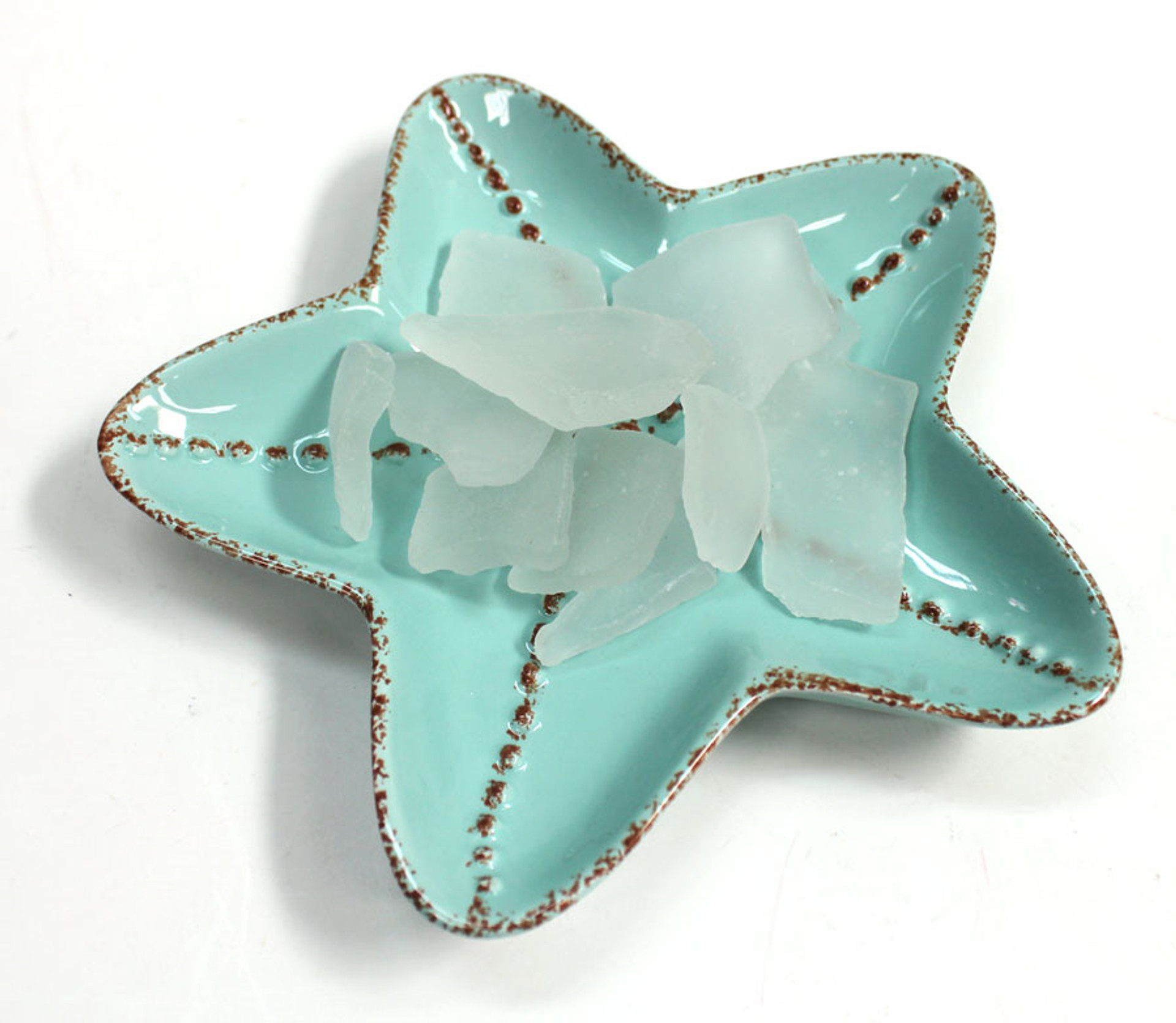Ceramic Starfish Plate Coastal Appetizer or Salad Plate Nautical