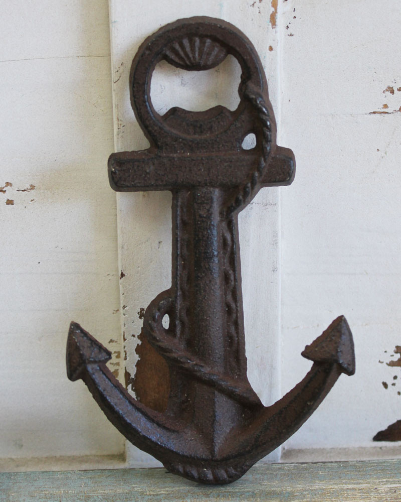 Rustic Brown Anchor Double Hook Nautical Cast Iron Wall Hooks