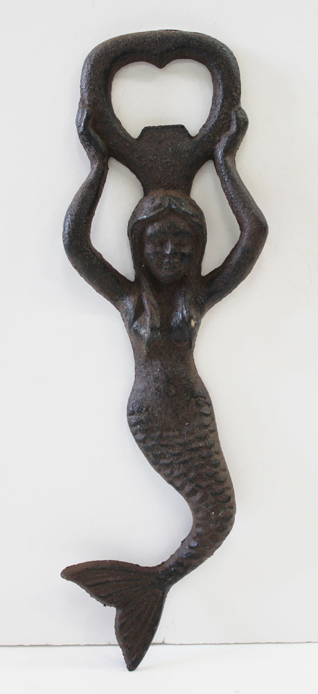 Rustic Metal Mermaid Bottle Opener Nautical Kitchen Bar Decor