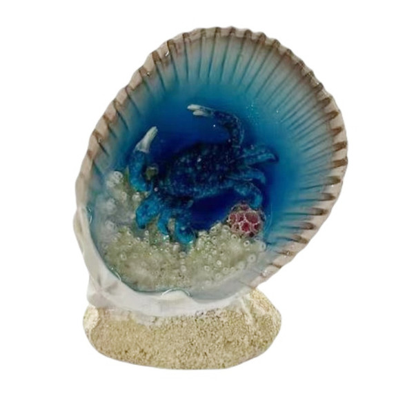 Blue Crab in Shell Figurine