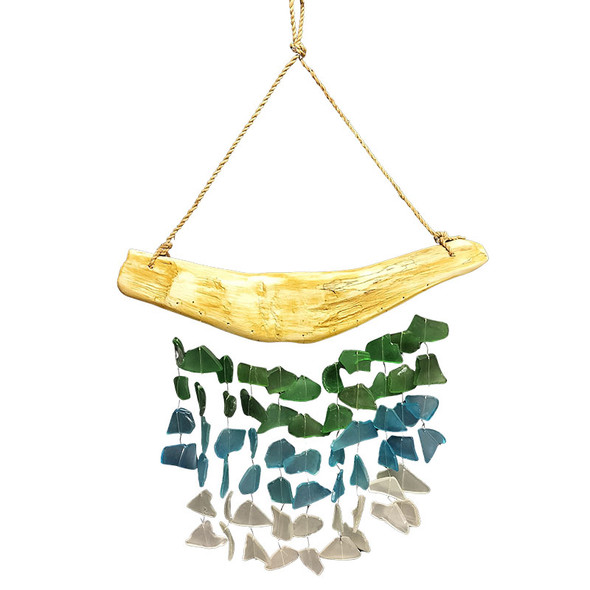 Chunky Driftwood and Sea Glass Chime