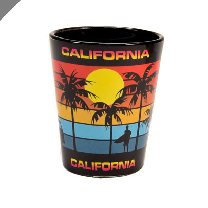 Retro California Skyline Shot Glass