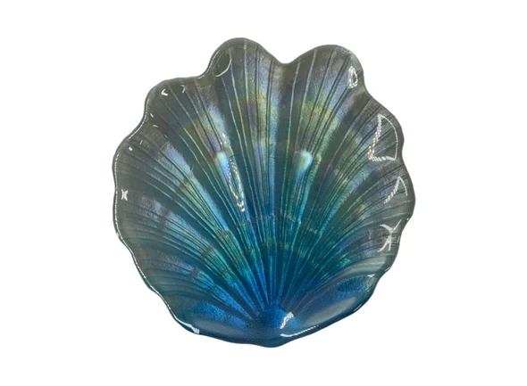 Blue Glass Seashell dish