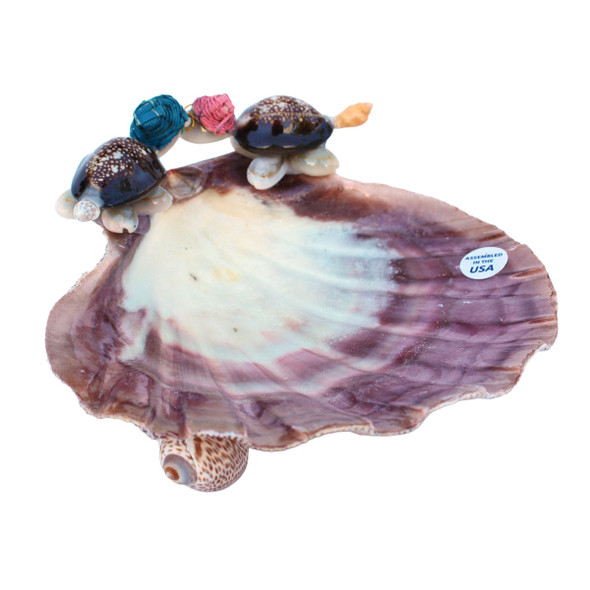 Lion Paw Ring Dish with Kissing Shell Turtles