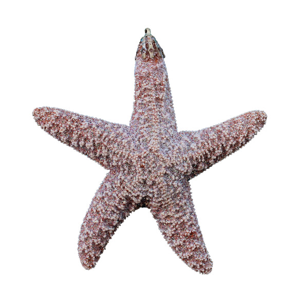 Small Sugar Starfish Glitter Christmas Ornament - Handmade in Huntington Beach, California, USA