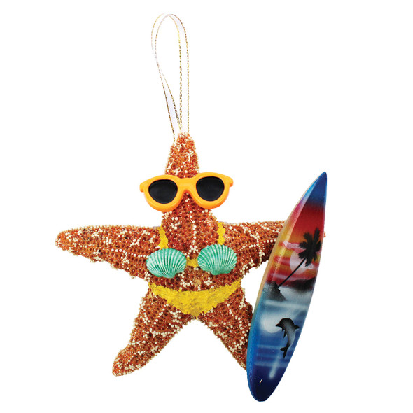 Surfer Girl Starfish Ornament