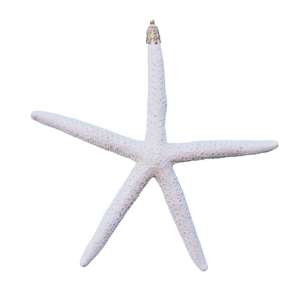 Large White Finger Starfish Glitter Ornament