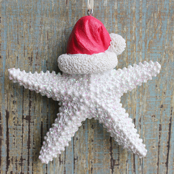 Finger Starfish Santa Claus Christmas Ornament Seashell Ornaments