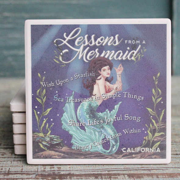 Lessons from the Ocean Absorbent Beverage Coaster - Beach Cottage ...