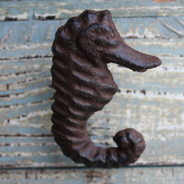 Rust Seahorse Iron Knob
