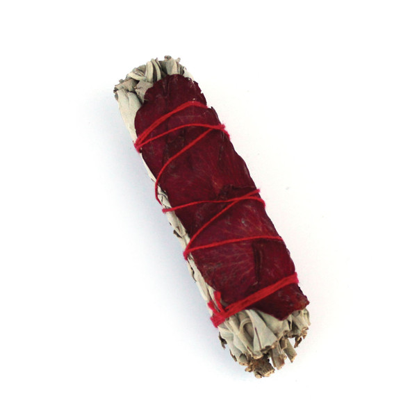 White Sage with Red Rose Petals