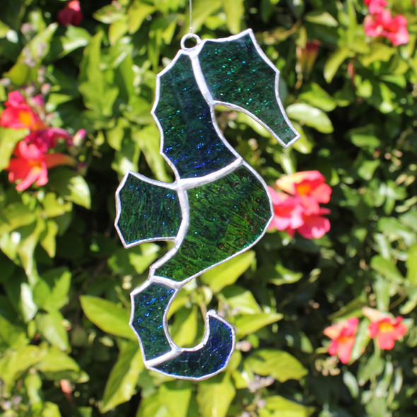 Multi Colored Seahorse Stained Glass