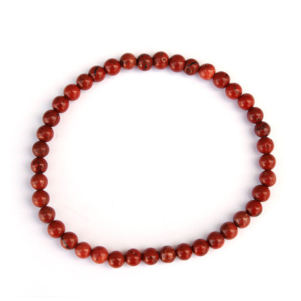 Brecciated Jasper 4mm Gemstone Bead Bracelet