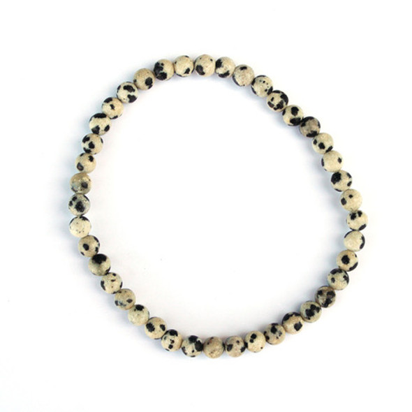 Dalmatian Jasper 4mm Gemstone Bead Bracelet