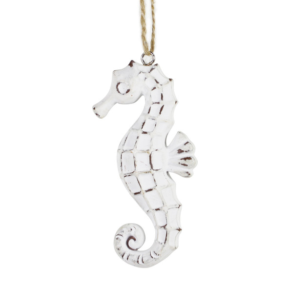 White Seahorse Ornament