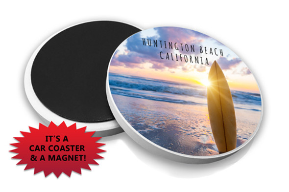 Huntington Beach Surfboard Sunset Magnet