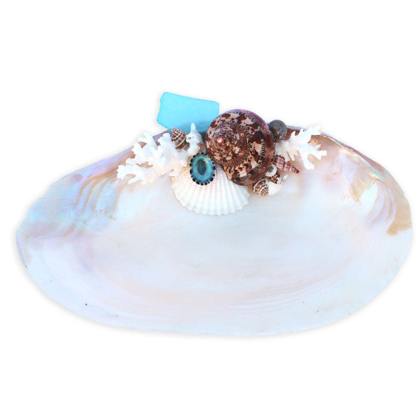 Oyster Shells and Light Green Sea Glass Garland - Shell Crafts & Coastal  Home Decor - California Seashell Company