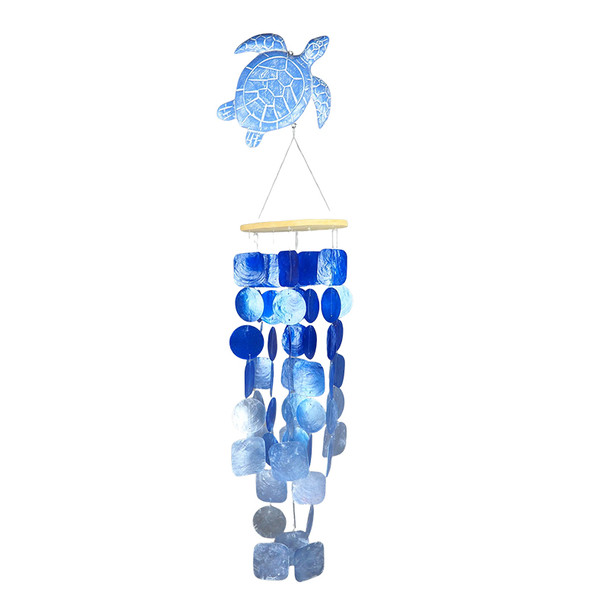 Blue Sea Turtle Capiz Chime