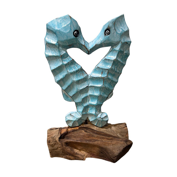 Blue Seahorse on Driftwood