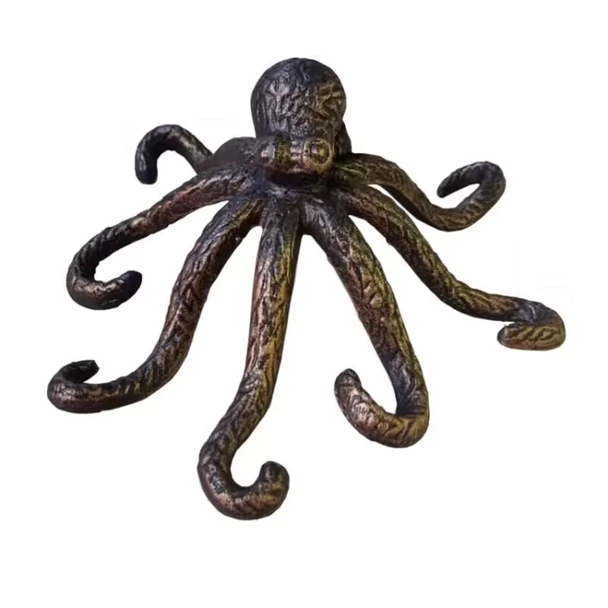 Rust Iron Octopus Figurine