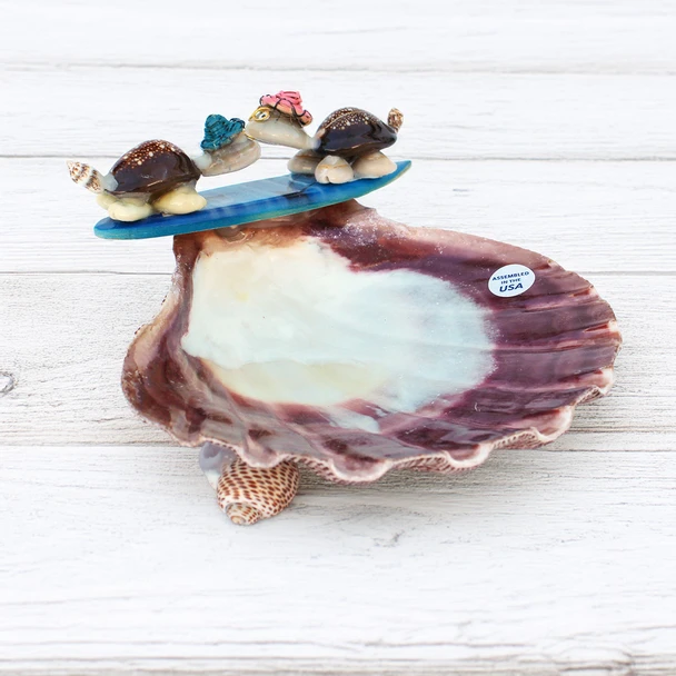 Surfing Kissing Turtles Ring Dish