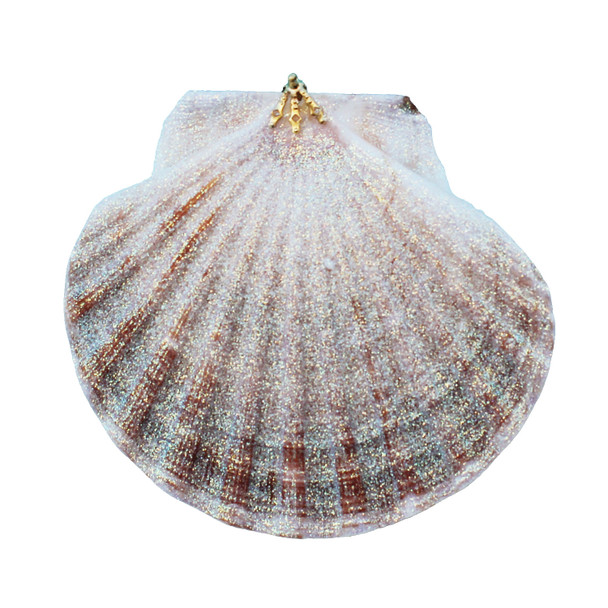 Large Irish Flat Glitter Seashell Ornament