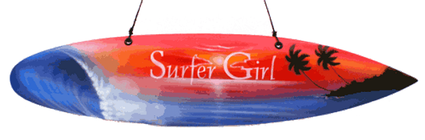 Surfer Girl Surfboard Sign