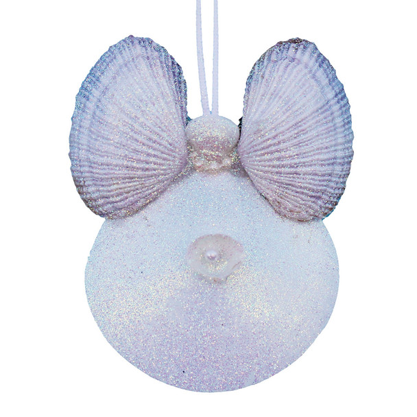 Lavender Wing - White Sun Moon Shell Angel Ornament