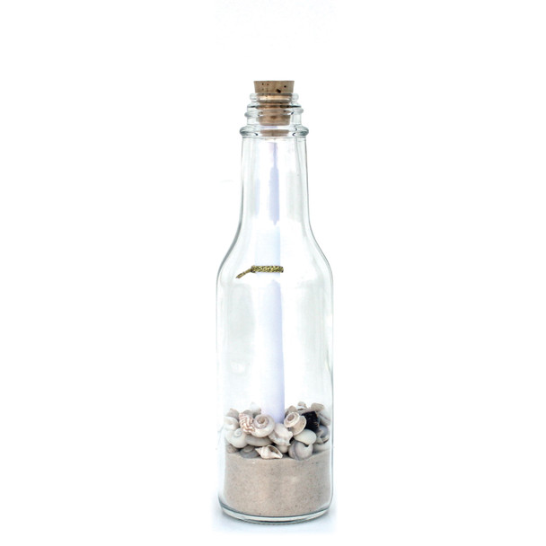 6.5'  White Sand White Shells Message in a Bottle - 1 Dozen