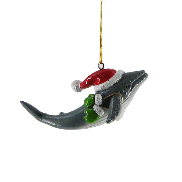 Whale Santa Hat Ornament