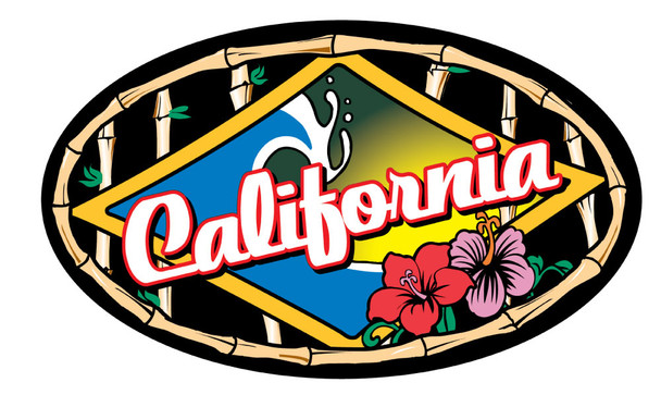 California Wave Bamboo Sticker