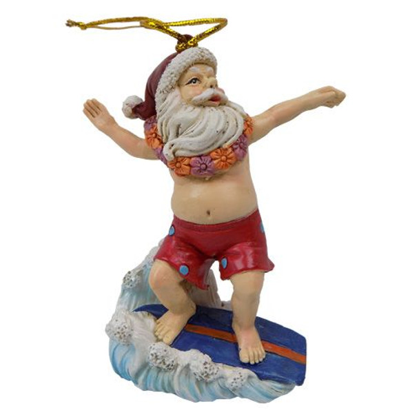 Surfing Santa Ornament