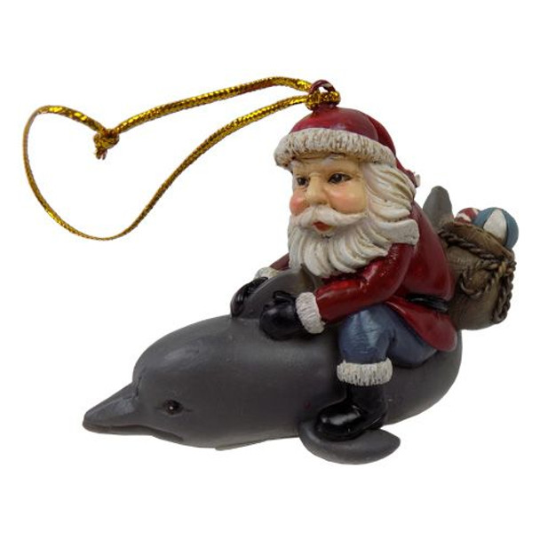 Santa Riding Dolphin Ornament